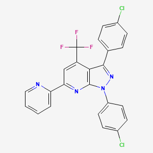 molecular formula C24H13Cl2F3N4 B4332598 1,3-bis(4-chlorophenyl)-6-pyridin-2-yl-4-(trifluoromethyl)-1H-pyrazolo[3,4-b]pyridine 