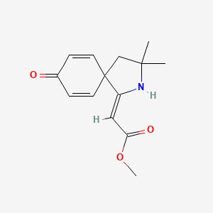 molecular formula C14H17NO3 B4332619 methyl (3,3-dimethyl-8-oxo-2-azaspiro[4.5]deca-6,9-dien-1-ylidene)acetate CAS No. 1206906-39-9