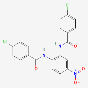 molecular formula C20H13Cl2N3O4 B4332635 4-CHLORO-N-[2-(4-CHLOROBENZAMIDO)-5-NITROPHENYL]BENZAMIDE 