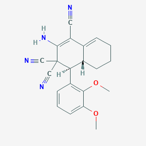molecular formula C21H20N4O2 B433265 2-amino-4-(2,3-dimethoxyphenyl)-4a,5,6,7-tetrahydro-1,3,3(4H)-naphthalenetricarbonitrile CAS No. 302589-58-8