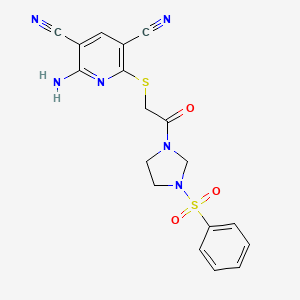 2-amino-6-({2-oxo-2-[3-(phenylsulfonyl)imidazolidin-1-yl]ethyl}thio)pyridine-3,5-dicarbonitrile