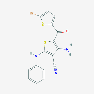 molecular formula C16H10BrN3OS2 B433270 4-Amino-2-anilino-5-[(5-bromo-2-thienyl)carbonyl]-3-thiophenecarbonitrile CAS No. 340809-13-4