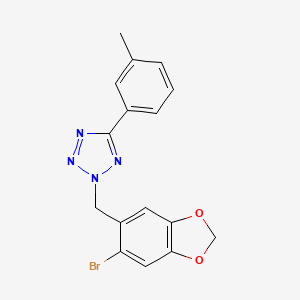 2-[(6-bromo-1,3-benzodioxol-5-yl)methyl]-5-(3-methylphenyl)-2H-tetrazole