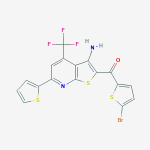 molecular formula C17H8BrF3N2OS3 B433272 [3-Amino-6-(2-thienyl)-4-(trifluoromethyl)thieno[2,3-b]pyridin-2-yl](5-bromo-2-thienyl)methanone CAS No. 330834-58-7