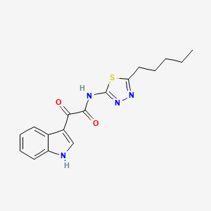 molecular formula C17H18N4O2S B4332760 2-(1H-indol-3-yl)-2-oxo-N-(5-pentyl-1,3,4-thiadiazol-2-yl)acetamide 