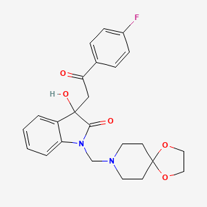 1-(1,4-dioxa-8-azaspiro[4.5]dec-8-ylmethyl)-3-[2-(4-fluorophenyl)-2-oxoethyl]-3-hydroxy-1,3-dihydro-2H-indol-2-one