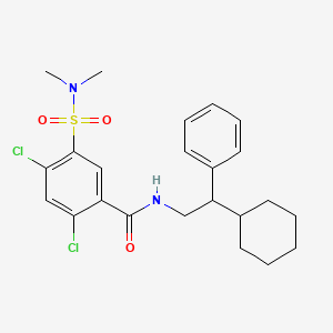 molecular formula C23H28Cl2N2O3S B4332803 2,4-dichloro-N-(2-cyclohexyl-2-phenylethyl)-5-[(dimethylamino)sulfonyl]benzamide 