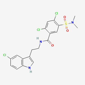 molecular formula C19H18Cl3N3O3S B4332809 2,4-dichloro-N-[2-(5-chloro-1H-indol-3-yl)ethyl]-5-[(dimethylamino)sulfonyl]benzamide 