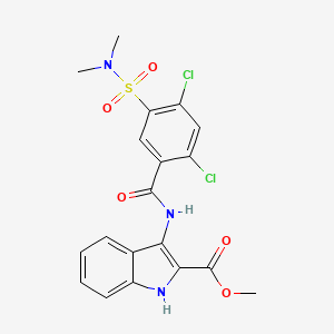 molecular formula C19H17Cl2N3O5S B4332817 methyl 3-({2,4-dichloro-5-[(dimethylamino)sulfonyl]benzoyl}amino)-1H-indole-2-carboxylate 