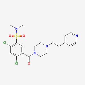 molecular formula C20H24Cl2N4O3S B4332819 2,4-dichloro-N,N-dimethyl-5-{[4-(2-pyridin-4-ylethyl)piperazin-1-yl]carbonyl}benzenesulfonamide 