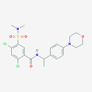 2,4-dichloro-5-[(dimethylamino)sulfonyl]-N-[1-(4-morpholin-4-ylphenyl)ethyl]benzamide