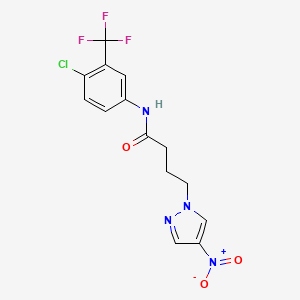 N-[4-chloro-3-(trifluoromethyl)phenyl]-4-(4-nitro-1H-pyrazol-1-yl)butanamide