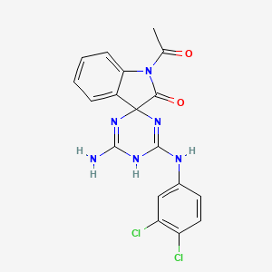 1-acetyl-4'-amino-6'-[(3,4-dichlorophenyl)amino]-5'H-spiro[indole-3,2'-[1,3,5]triazin]-2(1H)-one