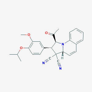 molecular formula C26H25N3O3 B433288 1-acetyl-2-(4-isopropoxy-3-methoxyphenyl)-1,2-dihydropyrrolo[1,2-a]quinoline-3,3(3aH)-dicarbonitrile CAS No. 957296-94-5