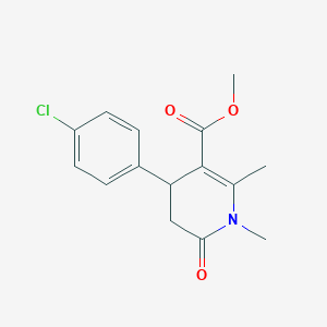 molecular formula C15H16ClNO3 B4332886 methyl 4-(4-chlorophenyl)-1,2-dimethyl-6-oxo-1,4,5,6-tetrahydropyridine-3-carboxylate 