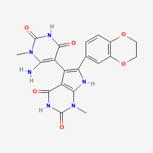 5-(6-amino-1-methyl-2,4-dioxo-1,2,3,4-tetrahydropyrimidin-5-yl)-6-(2,3-dihydro-1,4-benzodioxin-6-yl)-1-methyl-1H-pyrrolo[2,3-d]pyrimidine-2,4(3H,7H)-dione