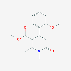 molecular formula C16H19NO4 B4332908 methyl 4-(2-methoxyphenyl)-1,2-dimethyl-6-oxo-1,4,5,6-tetrahydropyridine-3-carboxylate 