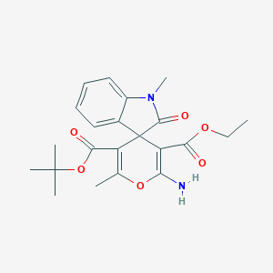 molecular formula C22H26N2O6 B433292 5-O'-tert-butyl 3-O'-ethyl 2'-amino-1,6'-dimethyl-2-oxospiro[indole-3,4'-pyran]-3',5'-dicarboxylate CAS No. 445222-53-7