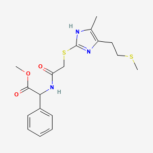 methyl {[({4-methyl-5-[2-(methylthio)ethyl]-1H-imidazol-2-yl}thio)acetyl]amino}(phenyl)acetate