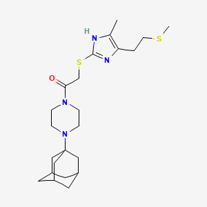 1-(1-adamantyl)-4-[({4-methyl-5-[2-(methylthio)ethyl]-1H-imidazol-2-yl}thio)acetyl]piperazine