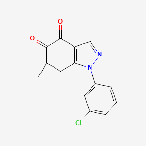 molecular formula C15H13ClN2O2 B4332981 1-(3-chlorophenyl)-6,6-dimethyl-6,7-dihydro-1H-indazole-4,5-dione 