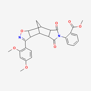 methyl 2-[5-(2,4-dimethoxyphenyl)-9,11-dioxo-3-oxa-4,10-diazatetracyclo[5.5.1.0~2,6~.0~8,12~]tridec-4-en-10-yl]benzoate