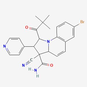 7-bromo-3-cyano-1-(2,2-dimethylpropanoyl)-2-pyridin-4-yl-1,2,3,3a-tetrahydropyrrolo[1,2-a]quinoline-3-carboxamide