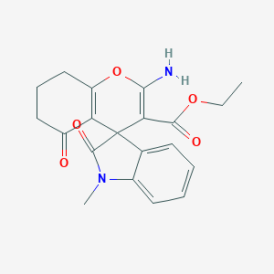 molecular formula C20H20N2O5 B433300 ethyl 2-amino-1'-methyl-2',5-dioxospiro[7,8-dihydro-6H-chromene-4,3'-indole]-3-carboxylate CAS No. 445222-67-3