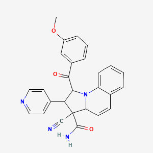 3-cyano-1-(3-methoxybenzoyl)-2-pyridin-4-yl-1,2,3,3a-tetrahydropyrrolo[1,2-a]quinoline-3-carboxamide