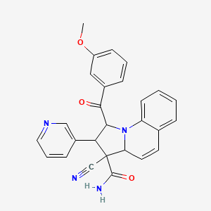 3-cyano-1-(3-methoxybenzoyl)-2-pyridin-3-yl-1,2,3,3a-tetrahydropyrrolo[1,2-a]quinoline-3-carboxamide