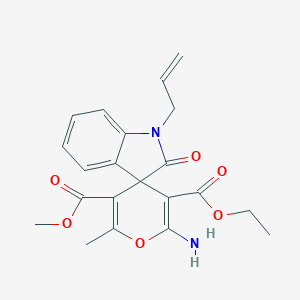 molecular formula C21H22N2O6 B433305 3-O'-ethyl 5-O'-methyl 2'-amino-6'-methyl-2-oxo-1-prop-2-enylspiro[indole-3,4'-pyran]-3',5'-dicarboxylate CAS No. 445222-61-7