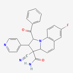 1-benzoyl-3-cyano-7-fluoro-2-pyridin-4-yl-1,2,3,3a-tetrahydropyrrolo[1,2-a]quinoline-3-carboxamide