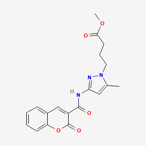 methyl 4-(5-methyl-3-{[(2-oxo-2H-chromen-3-yl)carbonyl]amino}-1H-pyrazol-1-yl)butanoate