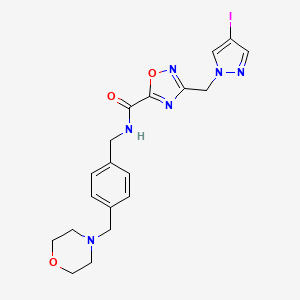 3-[(4-iodo-1H-pyrazol-1-yl)methyl]-N-[4-(morpholin-4-ylmethyl)benzyl]-1,2,4-oxadiazole-5-carboxamide