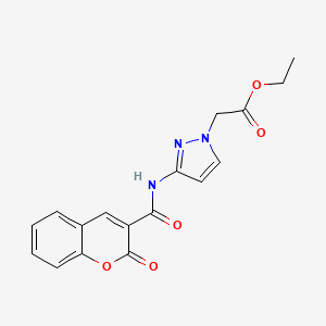 molecular formula C17H15N3O5 B4333082 ethyl (3-{[(2-oxo-2H-chromen-3-yl)carbonyl]amino}-1H-pyrazol-1-yl)acetate 