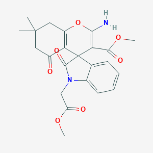 molecular formula C23H24N2O7 B433309 Methyl 2-amino-1'-(2-methoxy-2-oxoethyl)-7,7-dimethyl-2',5-dioxospiro[6,8-dihydrochromene-4,3'-indole]-3-carboxylate CAS No. 445222-75-3