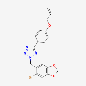 molecular formula C18H15BrN4O3 B4333097 2-[(6-BROMO-2H-1,3-BENZODIOXOL-5-YL)METHYL]-5-[4-(PROP-2-EN-1-YLOXY)PHENYL]-2H-1,2,3,4-TETRAZOLE 