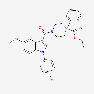 molecular formula C32H34N2O5 B4333112 ethyl 1-{[5-methoxy-1-(4-methoxyphenyl)-2-methyl-1H-indol-3-yl]carbonyl}-4-phenylpiperidine-4-carboxylate CAS No. 893770-66-6