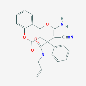 molecular formula C23H15N3O4 B433312 2'-Amino-2,5'-dioxo-1-prop-2-enylspiro[indole-3,4'-pyrano[3,2-c]chromene]-3'-carbonitrile CAS No. 445222-76-4
