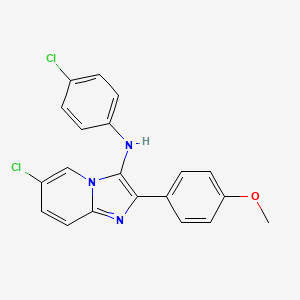 molecular formula C20H15Cl2N3O B4333147 6-chloro-N-(4-chlorophenyl)-2-(4-methoxyphenyl)imidazo[1,2-a]pyridin-3-amine 