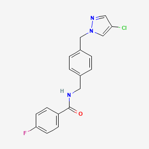 N-{4-[(4-chloro-1H-pyrazol-1-yl)methyl]benzyl}-4-fluorobenzamide