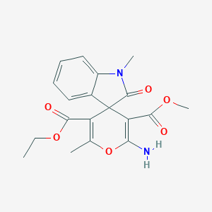 molecular formula C19H20N2O6 B433316 5-O'-ethyl 3-O'-methyl 2'-amino-1,6'-dimethyl-2-oxospiro[indole-3,4'-pyran]-3',5'-dicarboxylate CAS No. 445222-80-0