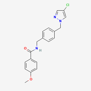 N-{4-[(4-chloro-1H-pyrazol-1-yl)methyl]benzyl}-4-methoxybenzamide