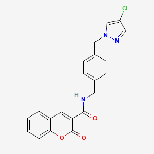 N-{4-[(4-chloro-1H-pyrazol-1-yl)methyl]benzyl}-2-oxo-2H-chromene-3-carboxamide