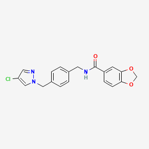 N-{4-[(4-chloro-1H-pyrazol-1-yl)methyl]benzyl}-1,3-benzodioxole-5-carboxamide