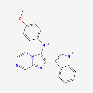 molecular formula C21H17N5O B4333196 2-(1H-indol-3-yl)-N-(4-methoxyphenyl)imidazo[1,2-a]pyrazin-3-amine 