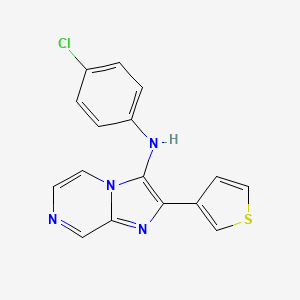 molecular formula C16H11ClN4S B4333198 N-(4-chlorophenyl)-2-(3-thienyl)imidazo[1,2-a]pyrazin-3-amine 