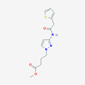 molecular formula C14H17N3O3S B4333214 methyl 4-{3-[(2-thienylacetyl)amino]-1H-pyrazol-1-yl}butanoate 