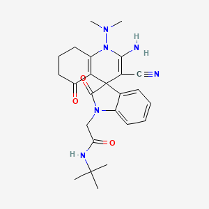 2-[2'-amino-3'-cyano-1'-(dimethylamino)-2,5'-dioxo-5',6',7',8'-tetrahydro-1'H-spiro[indole-3,4'-quinolin]-1(2H)-yl]-N-(tert-butyl)acetamide