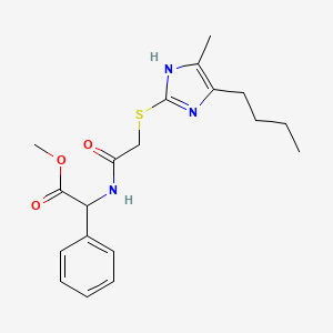 molecular formula C19H25N3O3S B4333232 methyl ({[(5-butyl-4-methyl-1H-imidazol-2-yl)thio]acetyl}amino)(phenyl)acetate 